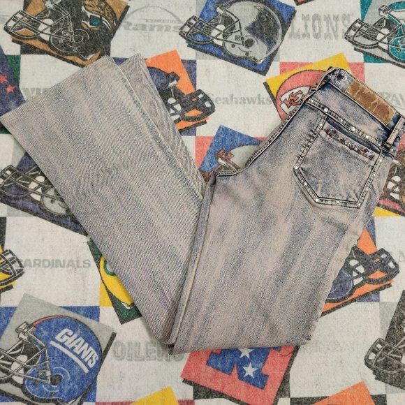 90's / Y2K Style Women's Low Rise Boot Cut Embellished Jeans Size 5 L 30 - Picture 1 of 9